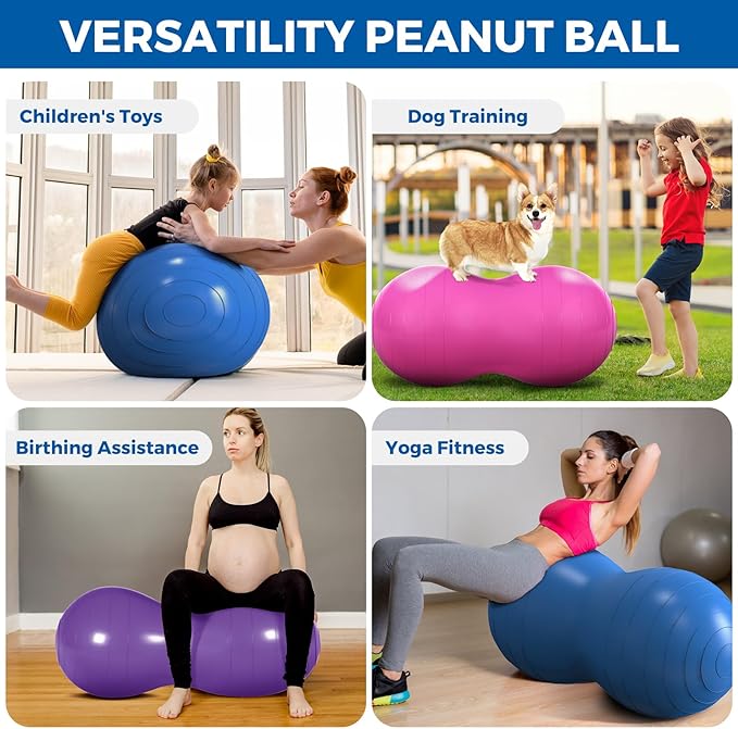 🥜 Kids’ Peanut Therapy Ball – With Pump (90x45cm) 🥜 - Happy Little Humans Goodies