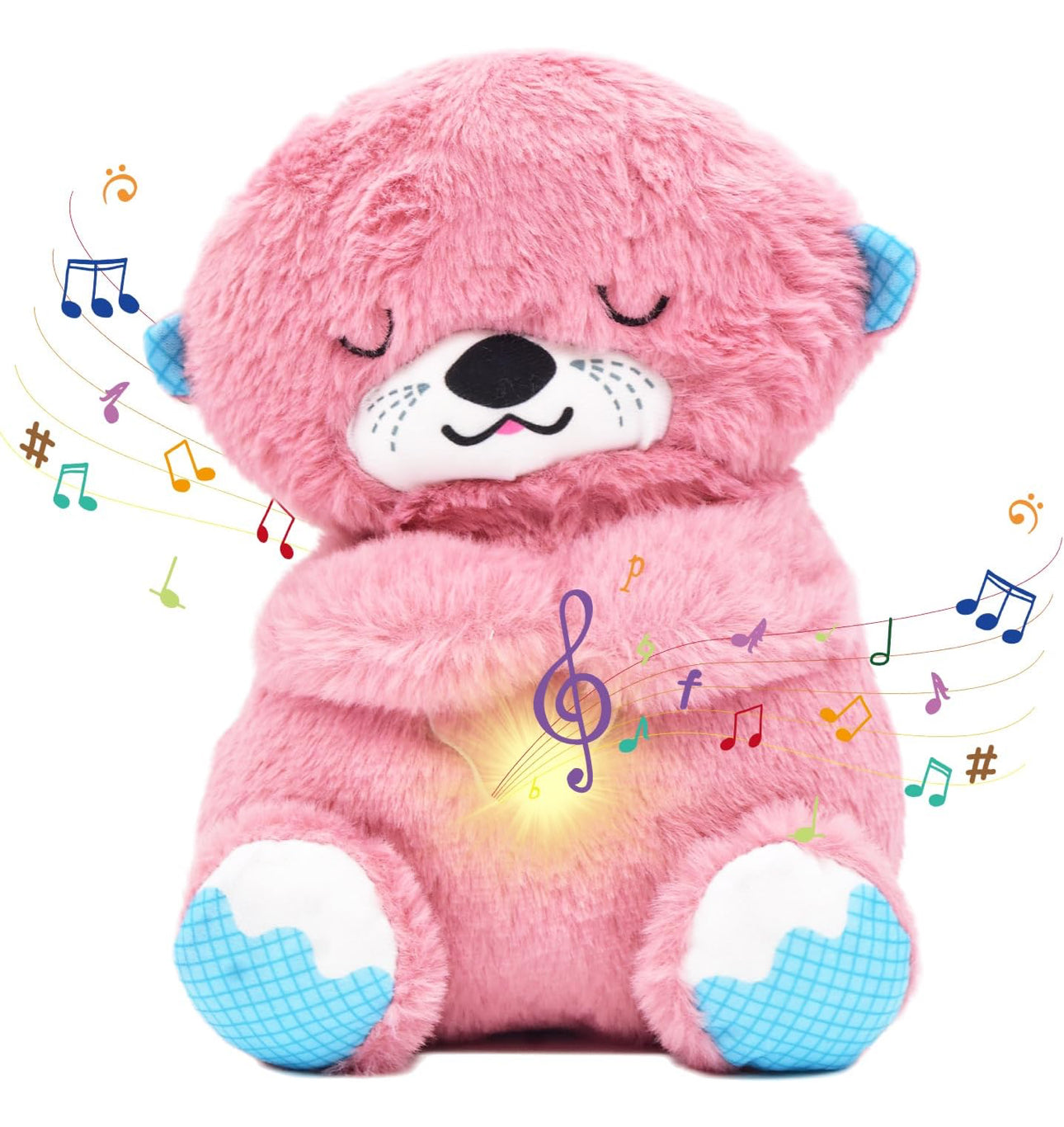 Pink Soothing Breathing Otter Plush for Anxiety Relief - Happy Little Humans Goodies
