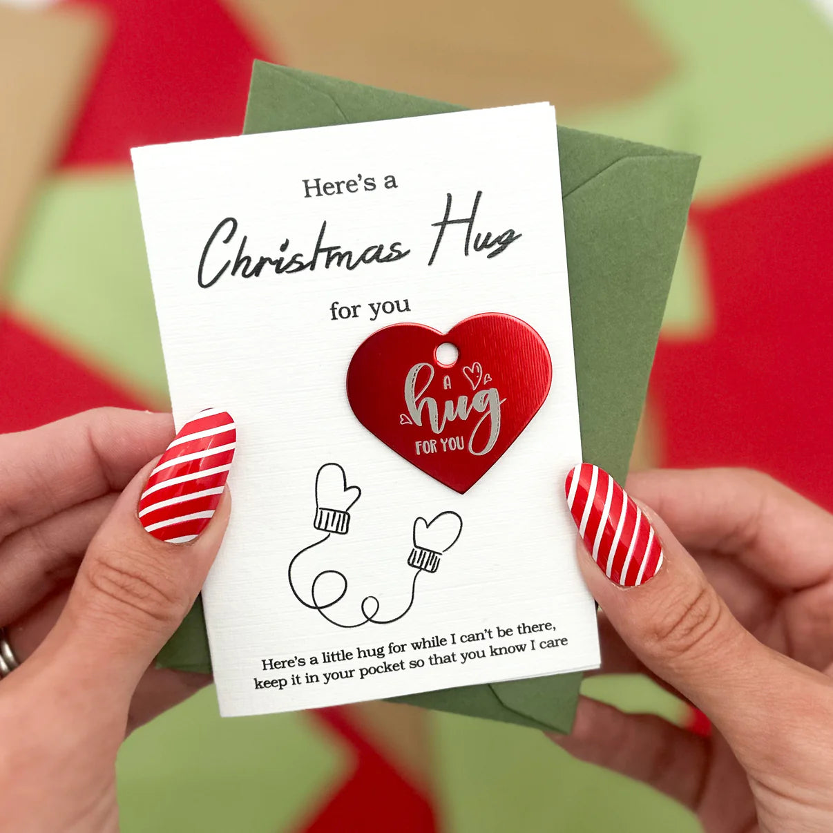 Rustic Christmas Hug Token Card - Happy Little Humans Goodies