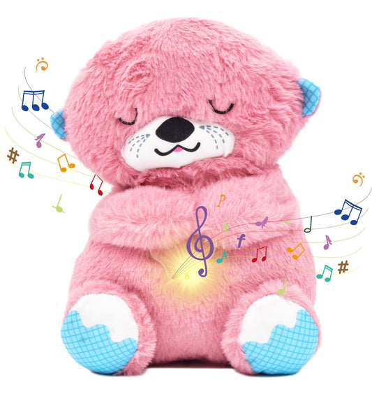 Pink Soothing Breathing Otter Plush for Anxiety Relief