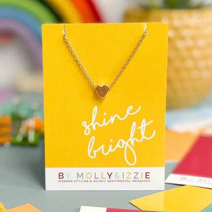 Shine Bright Heart Necklace - Gold Plated - Happy Little Humans Goodies